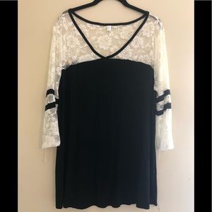 5/$25 Black Shirt with Lace
